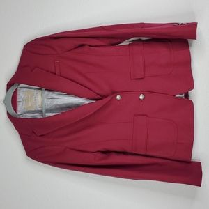 Banana Republic blazer wool burgundy two button lined italian yarn womens 0